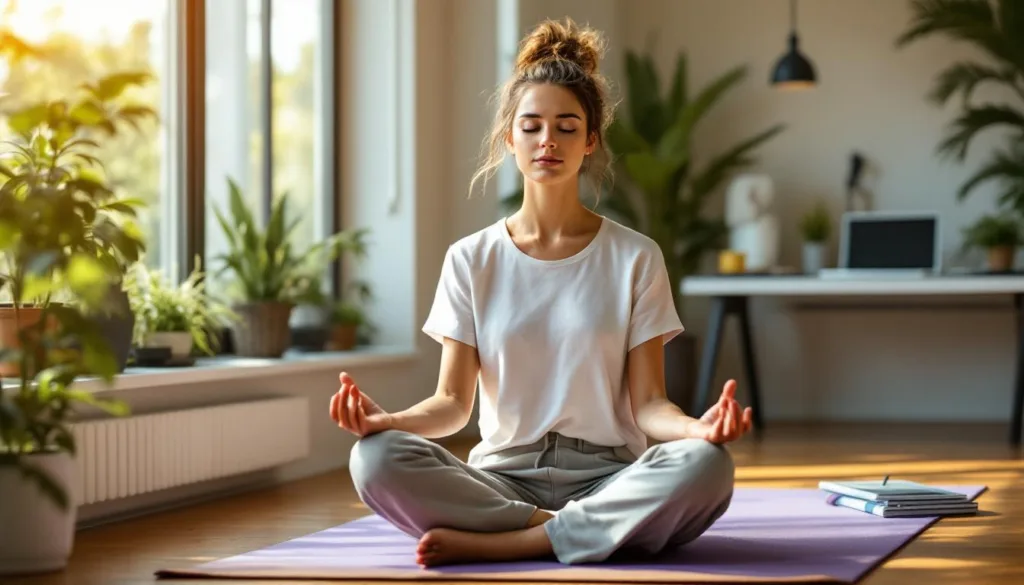 erfahren sie, wie eine junge frau meditation nutzt, um beruflichen stress effektiv zu reduzieren und mehr innere ruhe zu finden.