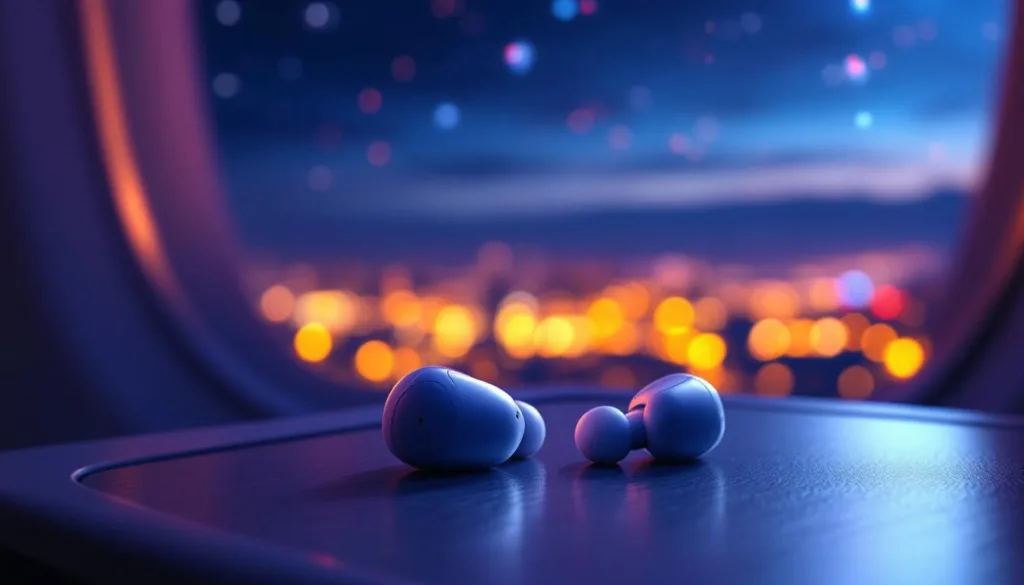 diese ohrstöpsel reduzieren störende geräusche während nachtflügen, ohne musik oder filme abzuspielen, und sorgen so für eine entspannte und angenehme reise.